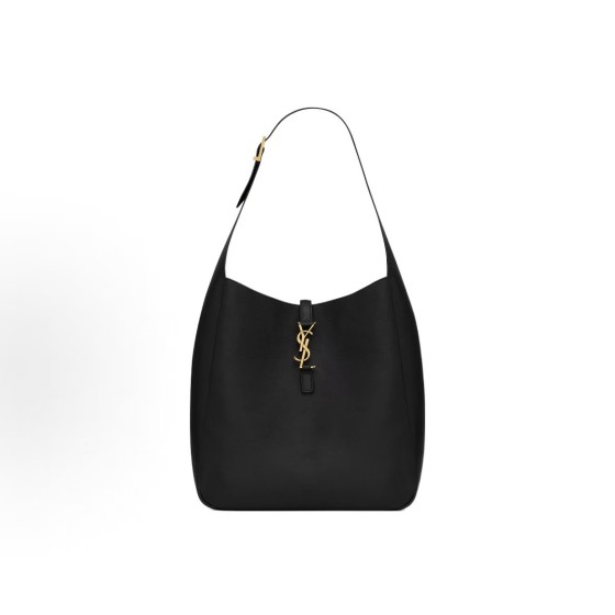 SAINT LAURENT YSL LE5A7 hook buckle opening and closing design HOBO bag Bucket Bag Handbag Shoulder Bag Large women\'s size black
